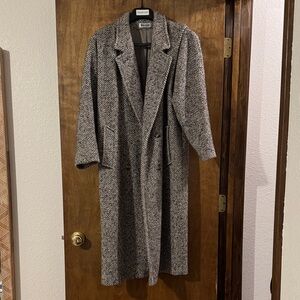 Herringbone Wool Trench Coat
